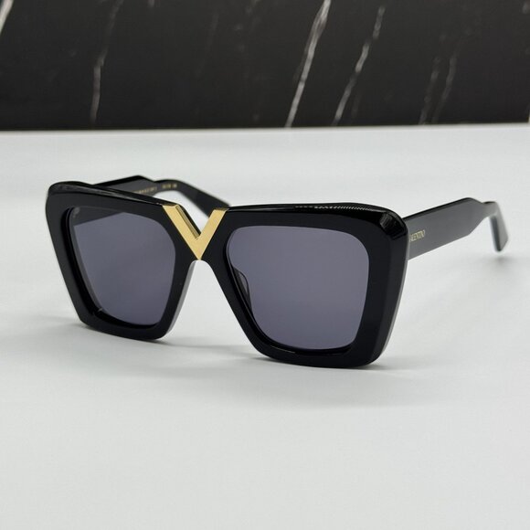 NEW VALENTINO SUNGLASSES WOMEN BLACK EYEWEAR VALENTINO V-GOLD-II VLS-161A main image 9